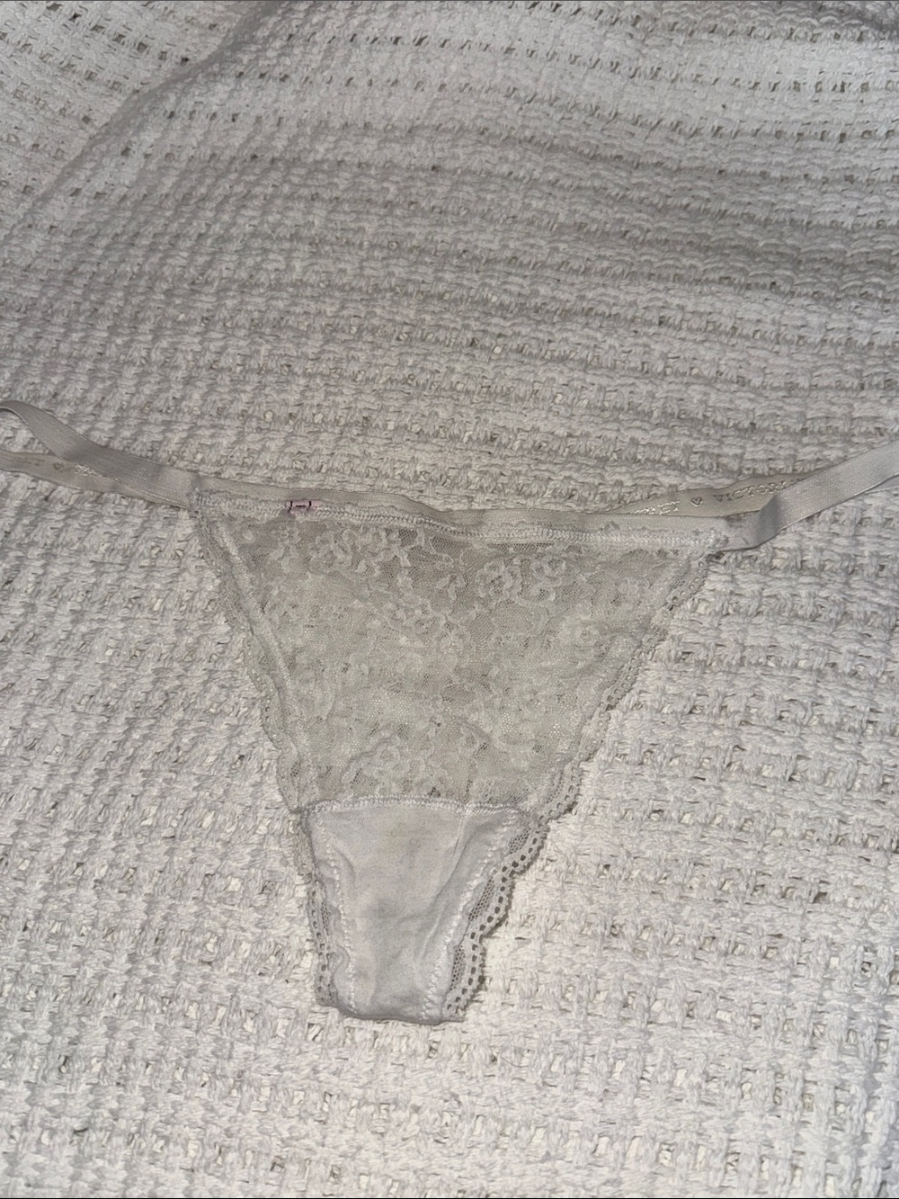 Women's Lace Triangle Bikini Bottom - White